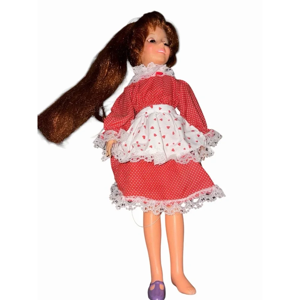 Vintage Ideal‎ Crissy Doll in Red Dotted Lace Dress Grow Auburn Hair